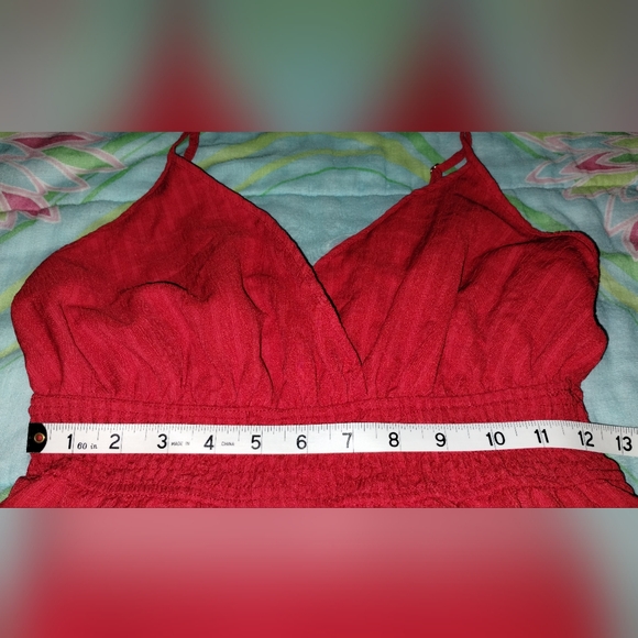 Red Romper Suit with Spaghetti Straps - Picture 4 of 9